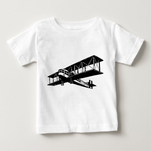 Vintages Flugzeug - Schwarz Baby T-shirt (Vorderseite)