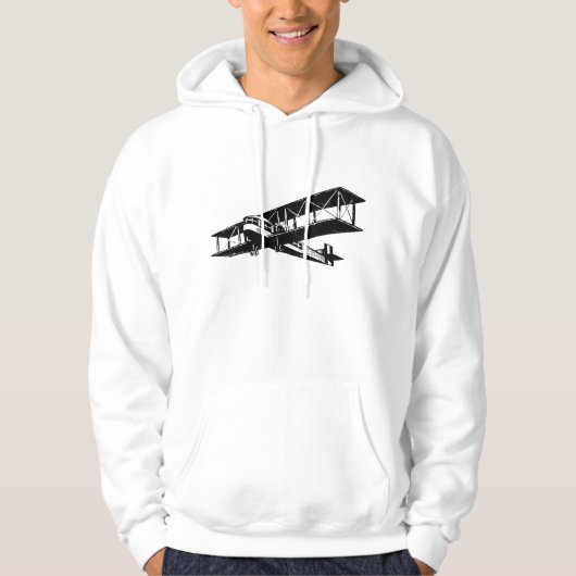 Vintages Flugzeug - Schwarz Hoodie (Vorderseite)