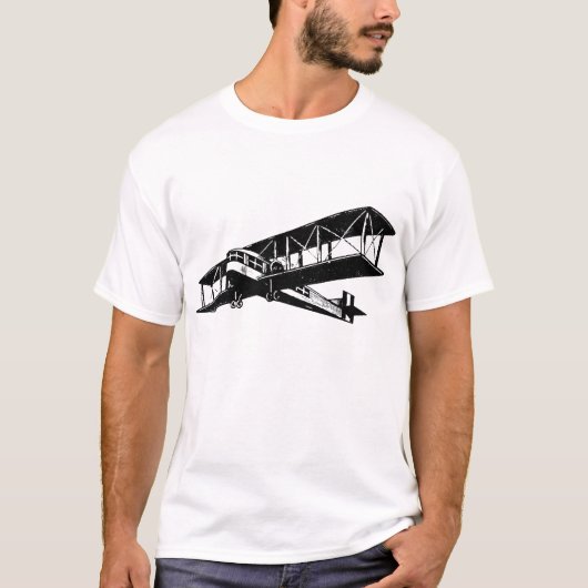Vintages Flugzeug - Schwarz T-Shirt (Vorderseite)