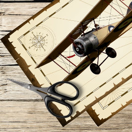 Vintages Flugzeug Seidenpapier