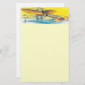 Vintages Flugzeug stationär Briefpapier (Vorne/Hinten)