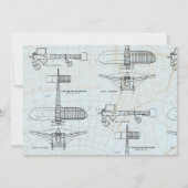 Vintages Flugzeug | Travel Baby Dusche Einladung (Rückseite)