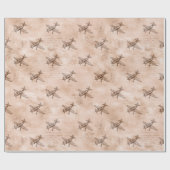 Vintages Flugzeug und Zeitungspapier Geschenkpapier (Flach)