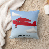 Vintages Flugzeug von Blue Red Boy Kissen (Decke)