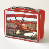 Vintages Flugzeug von Shirley Taylor Metall Brotdose (Rückseite)