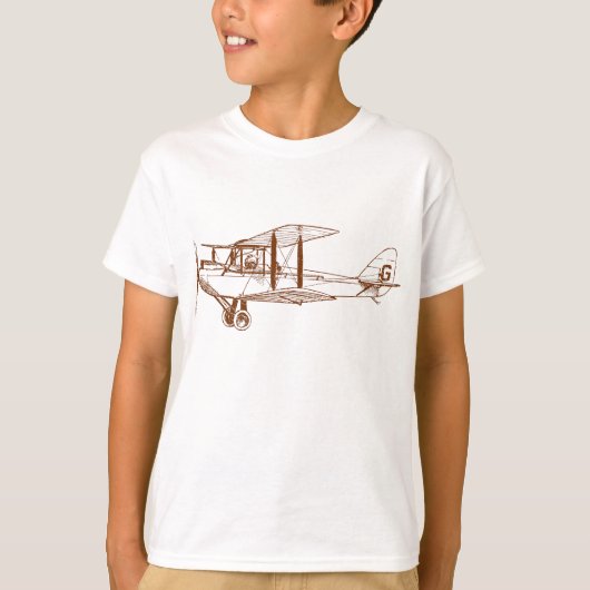 Vintages Flugzeug - Walnussbraun T-Shirt (Vorderseite)