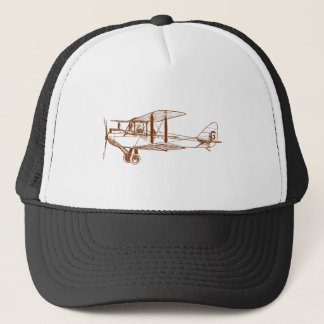 Vintages Flugzeug - Walnussbraun Truckerkappe