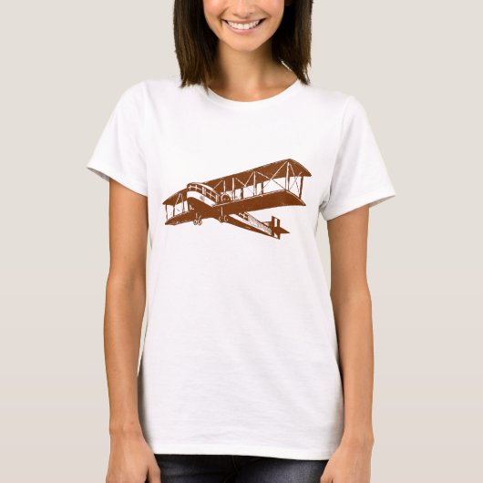 Vintages Flugzeug - Walnut T-Shirt (Vorderseite)