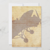 Vintages Flugzeug zum Geburtstag Einladung (Rückseite)