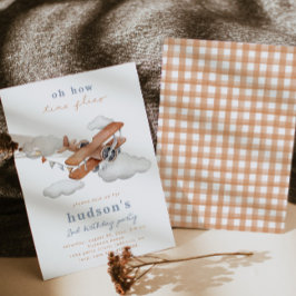 Vintages Flugzeug zum Geburtstag | FLUGZEUG Einladung