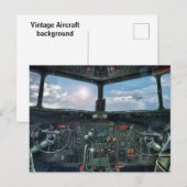 Vintages Flugzeugcockpit Postkarte (Vorne/Hinten)