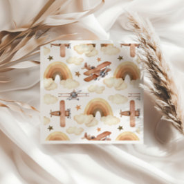 Vintages Flugzeugmuster Serviette