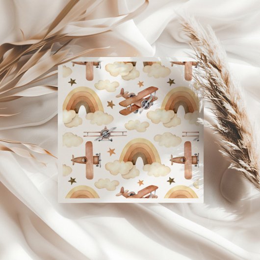 Vintages Flugzeugmuster Serviette