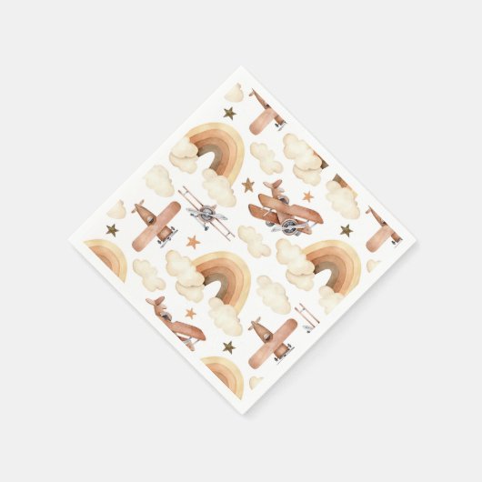 Vintages Flugzeugmuster Serviette (Ecke)