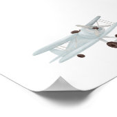 Vintages Flugzeugplakat Poster (Ecke)