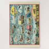 Vintages Flugzeugtrip - Französisches Brettspiel Puzzle (Vertikal)