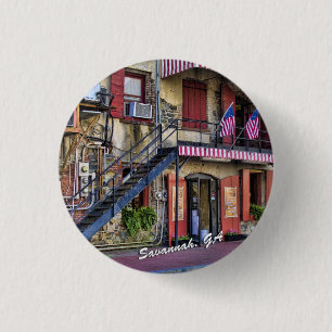 Vintages Fluss-Straßen-Savanne-Georgia-Reise-Foto Button