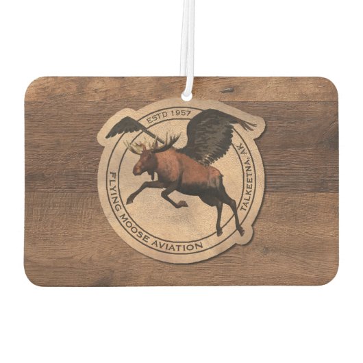 Vintages Flying Moose Aviation-Zeichen Autolufterfrischer (Rückseite)