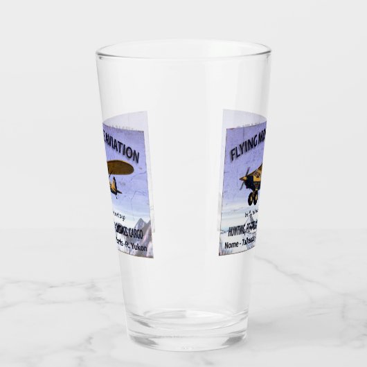 Vintages Flying Moose Aviation-Zeichen Glas (Links)