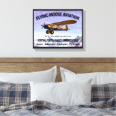 Vintages Flying Moose Aviation-Zeichen Leinwanddruck (Insitu (Schlafzimmer))