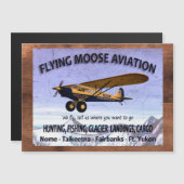 Vintages Flying Moose Aviation-Zeichen Magnetkarte (Vorne/Hinten)