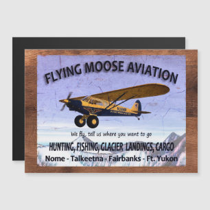 Vintages Flying Moose Aviation-Zeichen Magnetkarte