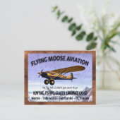 Vintages Flying Moose Aviation-Zeichen Postkarte (Stehend Vorderseite)