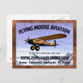 Vintages Flying Moose Aviation-Zeichen Postkarte (Vorne/Hinten)