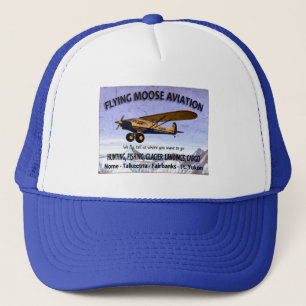 Vintages Flying Moose Aviation-Zeichen Truckerkappe