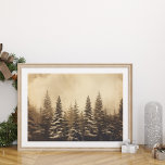 Vintages Foggy Pine Tree Forest Christmas Poster<br><div class="desc">Dieses Kunstwerk zeigt einen klassischen Motor aus Rotdampf, der durch eine schneebedeckte Winterlandschaft schleicht und Nostalgie und den Abenteuergeist der Weihnachtszeit weckt. Mit seinen kräftigen Farben und den aufwändigen Details ist dieses Stück ideal, um eine warme, festliche Touch zu jeder Wand hinzuzufügen. Ideal für Liebhaber von Vintager Dekoration, Feriencharme und...</div>