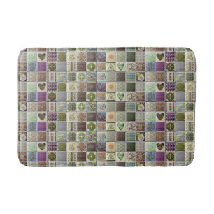 Vintages Folk Art Pattern Tiles Badematte