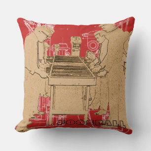 VINTAGES FOOSBALL FUZBOLL FOTO ART TABLE FOOTBALL KISSEN