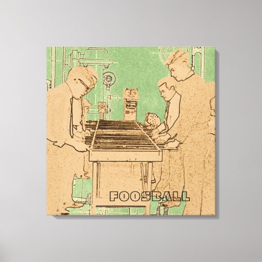 VINTAGES FOOSBALL FUZBOLL FOTO ART TABLE FOOTBALL LEINWANDDRUCK (Vorderseite)