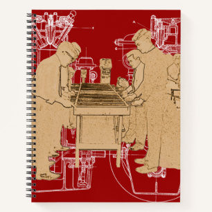 VINTAGES FOOSBALL FUZBOLL FOTO ART TABLE FOOTBALL NOTIZBLOCK