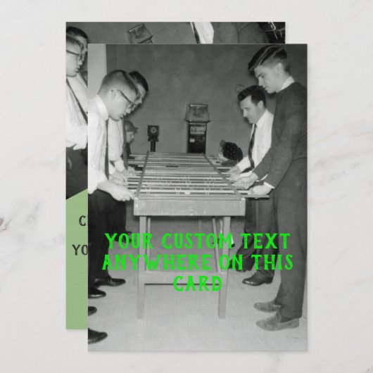 VINTAGES FOOSBALL FUZBOLL FOTO FOOTBALL EINLADUNG (Vorne/Hinten)