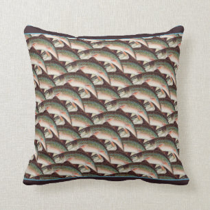 Vintages Forelle-Aquarellmuster Kissen