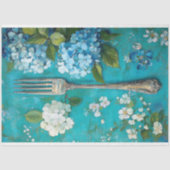 Vintages Fork- und Hydrangea-Design Seidenpapier (Vorderseite)