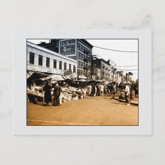 Vintages Foto: 1940 Italienischer Markt, Bronx NYC Postkarte (Vorderseite)