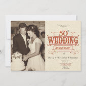 Vintages Foto 50. Hochzeitstag Einladung (Vorderseite)