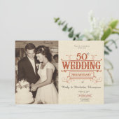 Vintages Foto 50. Hochzeitstag Einladung (Stehend Vorderseite)
