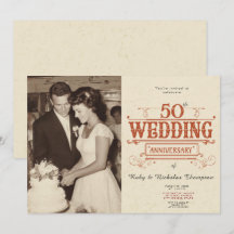 Vintages Foto 50. Hochzeitstag Einladung