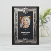 Vintages Foto Abschied von Silberschwarz Einladung (Stehend Vorderseite)