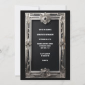 Vintages Foto Abschied von Silberschwarz Einladung (Rückseite)