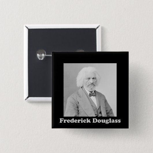 Vintages Foto Afrikanischer Frederick Douglass Button (Vorne & Hinten)