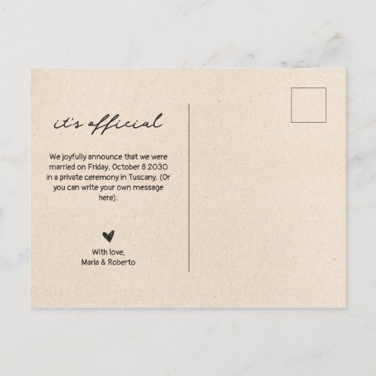 Vintages Foto Ankündigungspostkarte (Rückseite)