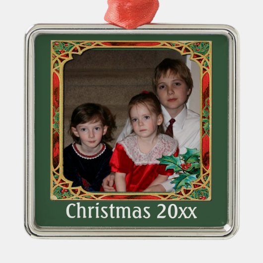 Vintages Foto aus Hartglas Ornament Aus Metall (Vorne)