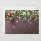 Vintages Foto aus Holz Feiertagskarte (Rückseite)