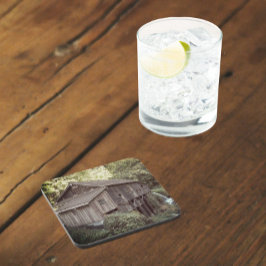 Vintages Foto aus Holzwolle Getränkeuntersetzer