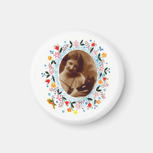 Vintages Foto aus Whimsikrahmen Magnet (Vorne)