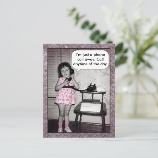 Vintages Foto - Benutzerdefinierter Anruf abgescha Postkarte (Stehend Vorderseite)